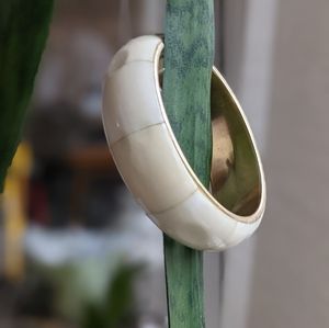 Bone & Brass Bangle Bracelet
